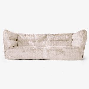 Canapé Pouf Albert 3 places 2.0 - Fausse Fourrure Lapin Brun Doré