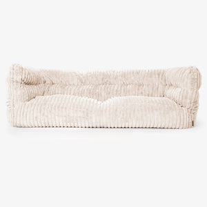 Canapé Pouf Albert 3 places 2.0 - Velours Côtelé Ultra Pelucheux Crème