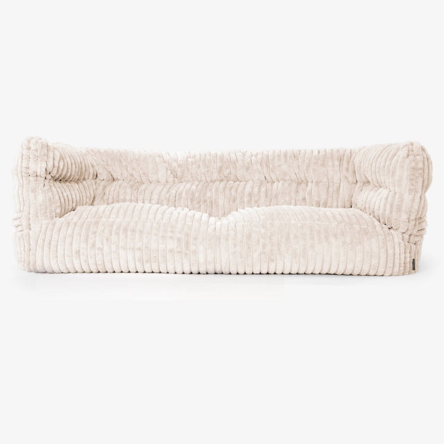 Canapé Pouf Albert 3 places 2.0 - Velours Côtelé Ultra Pelucheux Crème 01