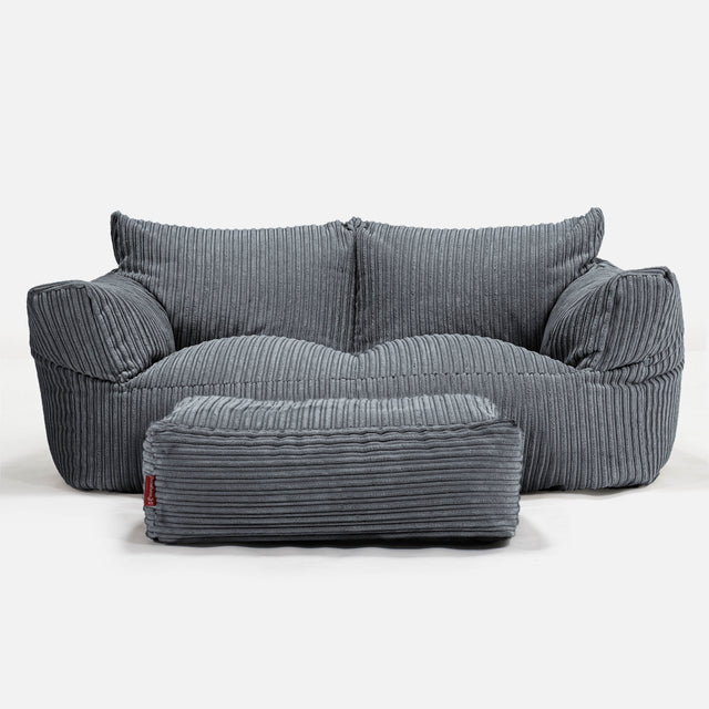 Joséphine Canapé Pouf - Côtelé Gris Ardoise 02