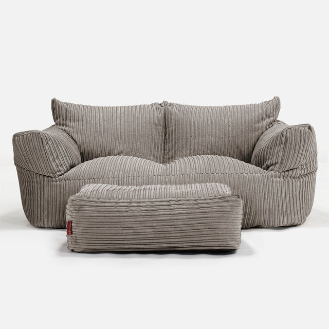 Joséphine Canapé Pouf - Côtelé Grège 01