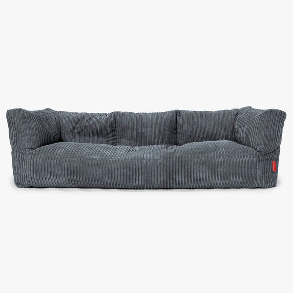 Canapé Pouf Albert 3 places - Côtelé Gris Ardoise 01