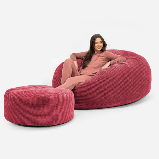 Canapé Pouf Géant Grande Mammouth - Pompon Rouge pastel 02
