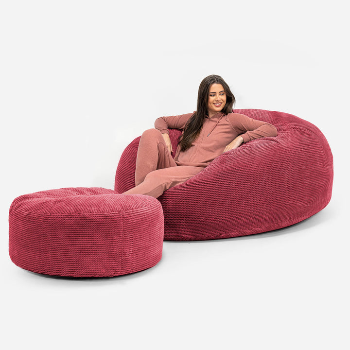Canapé Pouf Géant Grande Mammouth - Pompon Rouge pastel 02