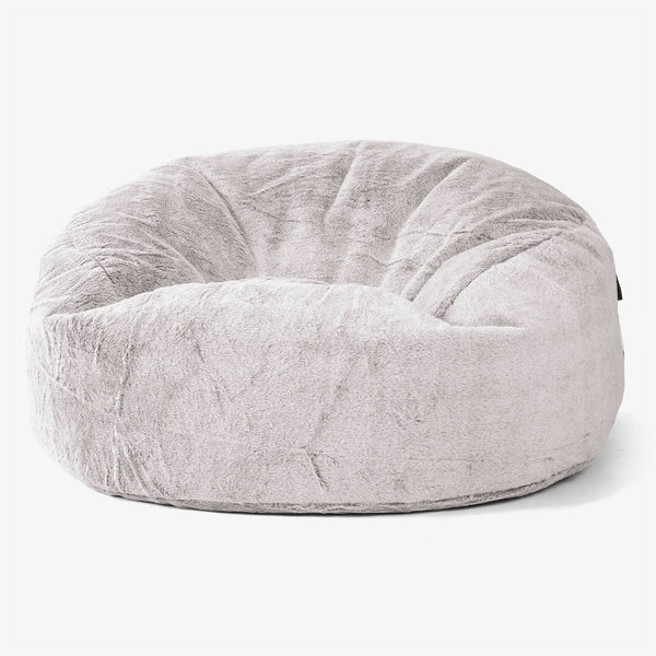 Canapé Pouf Géant Mammouth - Fausse Fourrure Lapin Gris clair 01