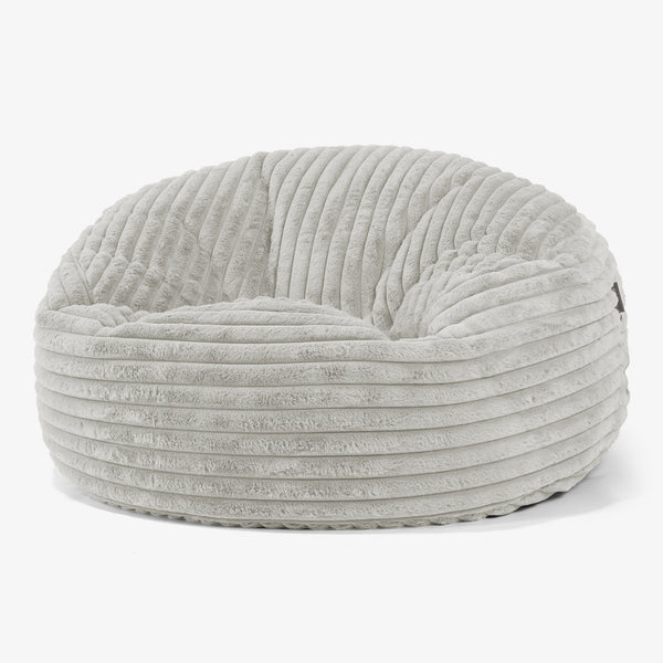 Canapé Pouf Géant Mammouth - Velours Côtelé Ultra Pelucheux Vert Sauge 01