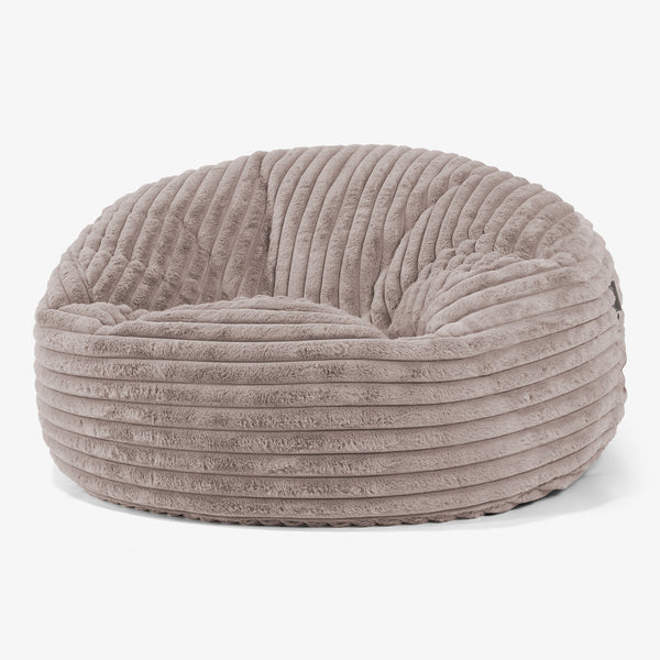Canapé Pouf Géant Mammouth - Velours Côtelé Ultra Pelucheux Vison 01