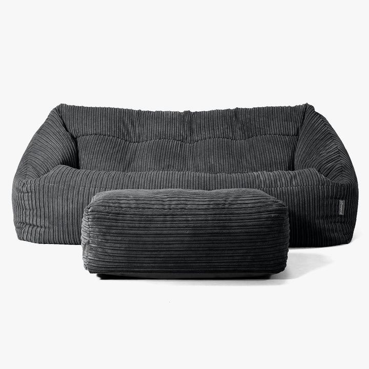 Canapé Pouf Maya - Côtelé Noir 02
