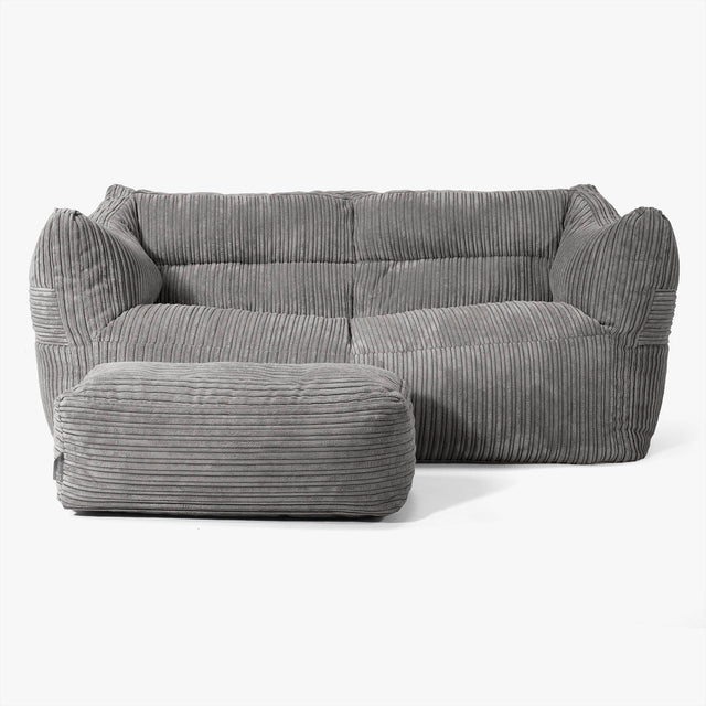 Canapé Pouf Victor - Côtelé Anthracite 02