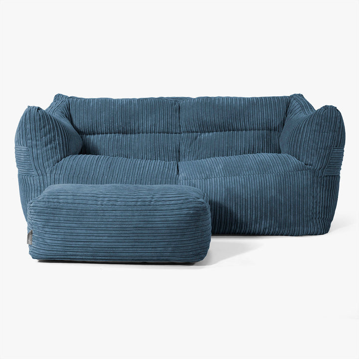Canapé Pouf Victor - Côtelé Bleu Marine 02