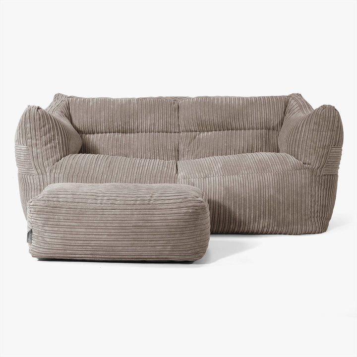 Canapé Pouf Victor - Côtelé Grège 02
