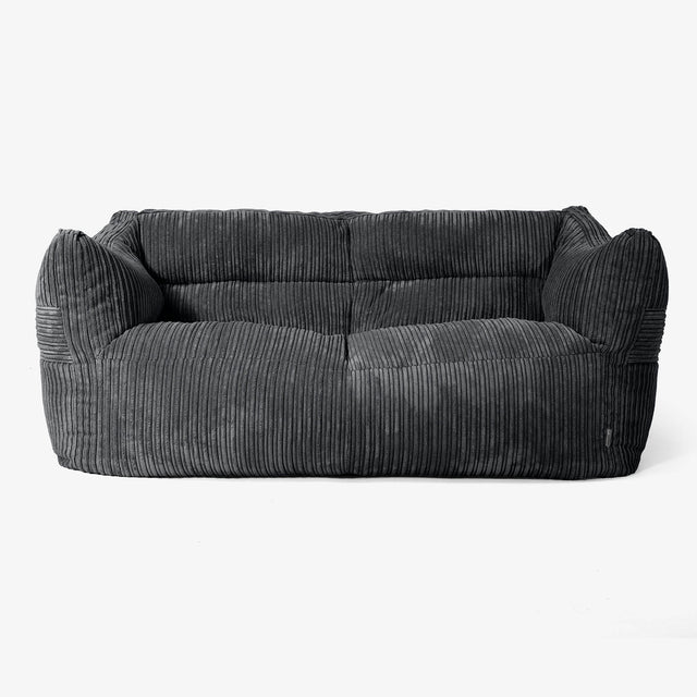 Canapé Pouf Victor - Côtelé Noir 01