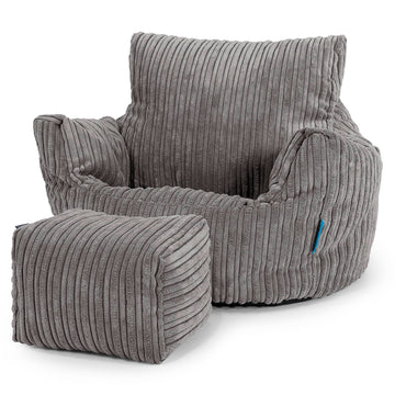 Fauteuil Pouf Bambin 1-3 ans - Côtelé Anthracite 02