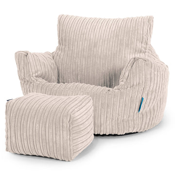 Fauteuil Pouf Bambin 1-3 ans - Côtelé Ivoire 02