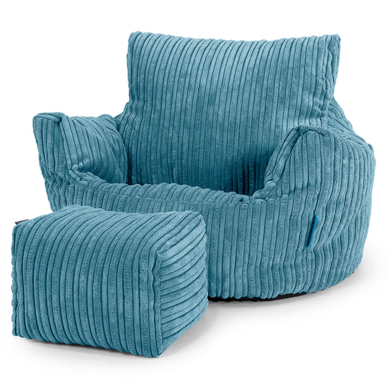 Fauteuil Pouf Bambin 1-3 ans - Côtelé Mer Égée 02