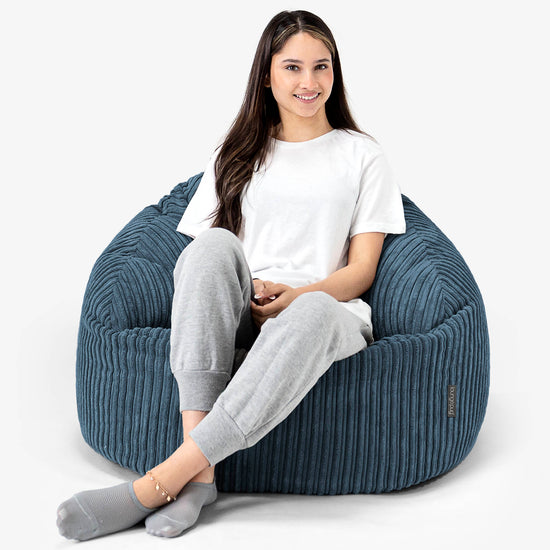 Pouf Chaise Bubble - Côtelé Bleu Marine 03