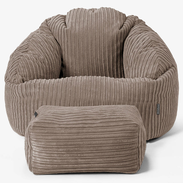 Pouf Chaise Bubble - Côtelé Grège 02