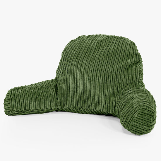 Coussin de Lecture avec Dossier - Côtelé Vert Forêt 01