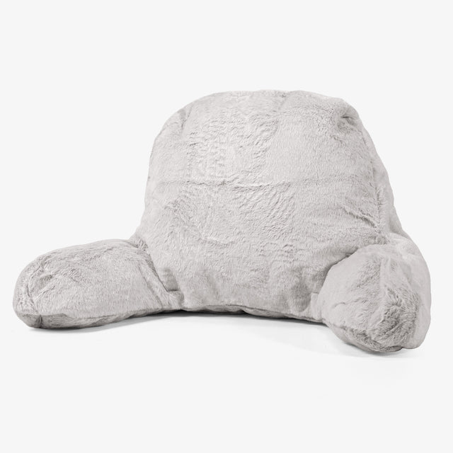 Coussin de Lecture avec Dossier - Fausse Fourrure Lapin Gris clair 01