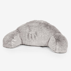 Coussin de Lecture avec Dossier pour Enfants - Fausse Fourrure Lapin Gris clair