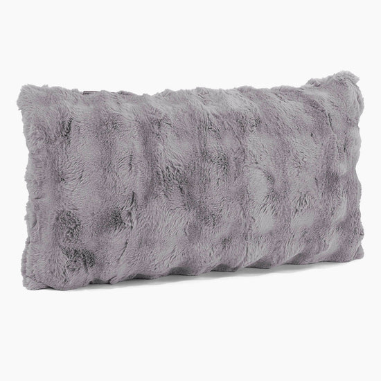 Housse de Coussin Rectangulaire Géant 40 x 70cm - Fausse Fourrure à Bulles Gris 02