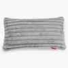 Housse de Coussin Rectangulaire Géant 40 x 70cm - Velours Côtelé Ultra Pelucheux Gris 01