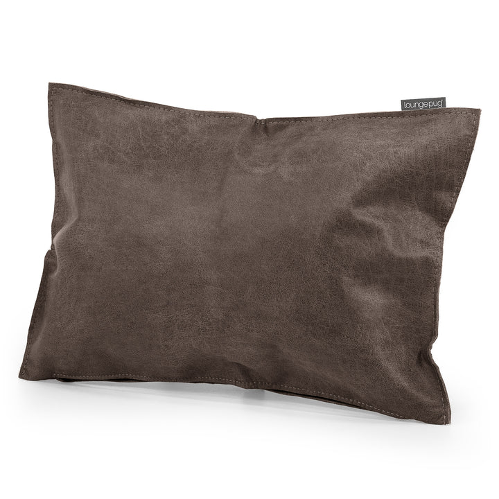 Housse de Coussin Rectangulaire 35 x 50cm - Cuir Vintage Gris Ardoise 02