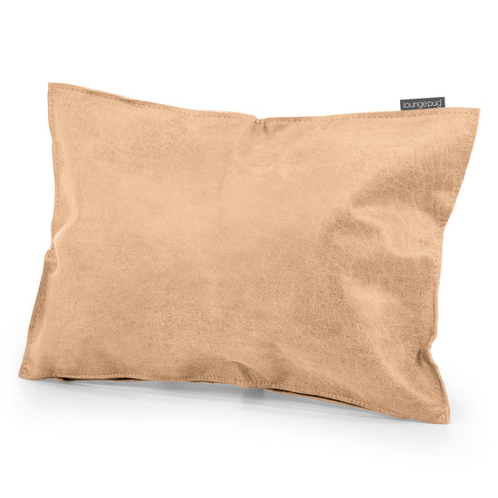 Housse de Coussin Rectangulaire 35 x 50cm - Cuir Vintage Marron Clair 02
