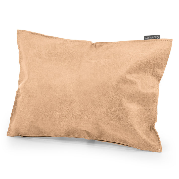 Housse de Coussin Rectangulaire 35 x 50cm - Cuir Vintage Marron Clair 02