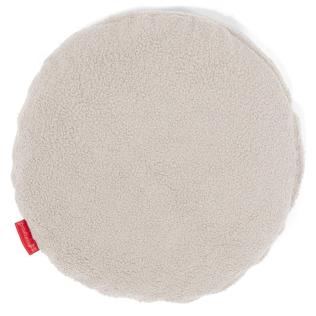 Housse de Coussin Rond 50cm - Bouclé Ivoire 01