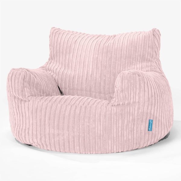 Fauteuil Pouf Enfant 3-8 ans - Côtelé Rose 01