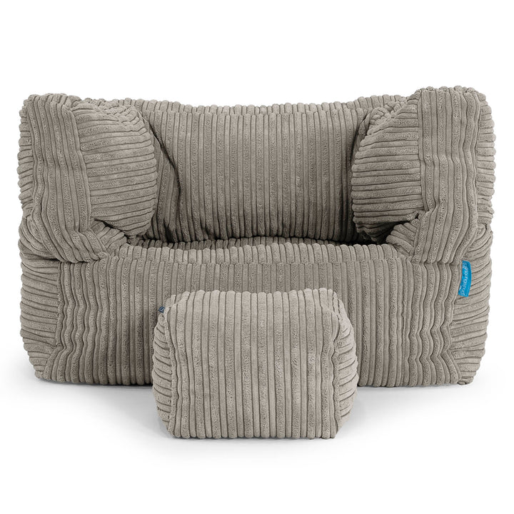 Fauteuil Pouf Albert pour Enfant 1-5 ans - Côtelé Vison 03