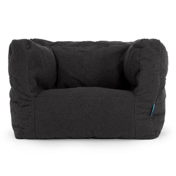 Fauteuil Pouf Albert pour Enfant 1-5 ans - Bouclé Anthracite 01