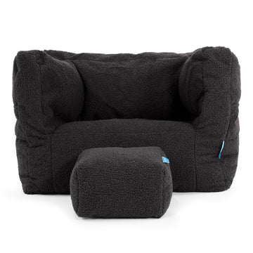 Fauteuil Pouf Albert pour Enfant 1-5 ans - Bouclé Anthracite 03