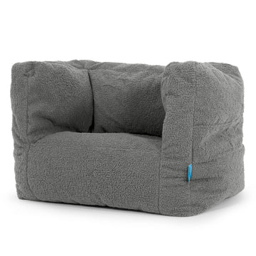 Fauteuil Pouf Albert pour Enfant 1-5 ans - Bouclé Gris 02