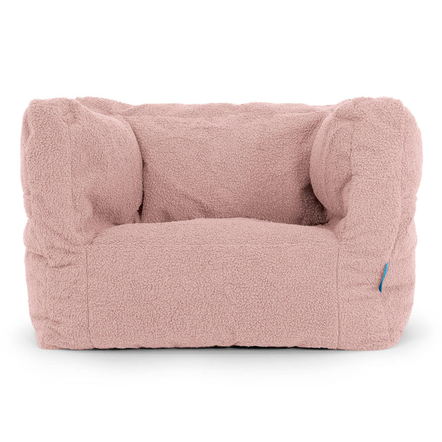 Fauteuil Pouf Albert pour Enfant 1-5 ans - Bouclé Rose 01