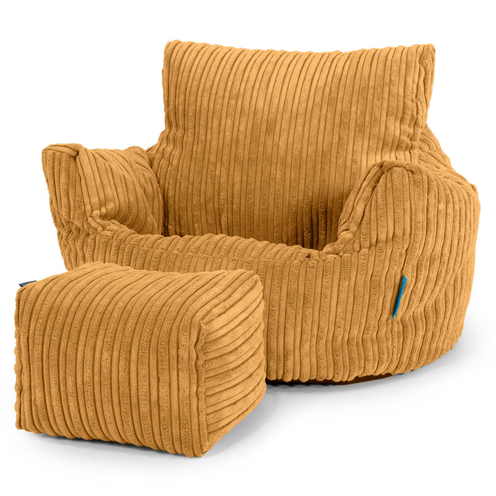 Fauteuil Pouf Bambin 1-3 ans - Côtelé Miel doré 02