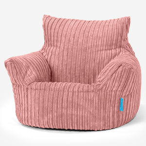 Fauteuil Pouf Bambin 1-3 ans - Côtelé Pêche