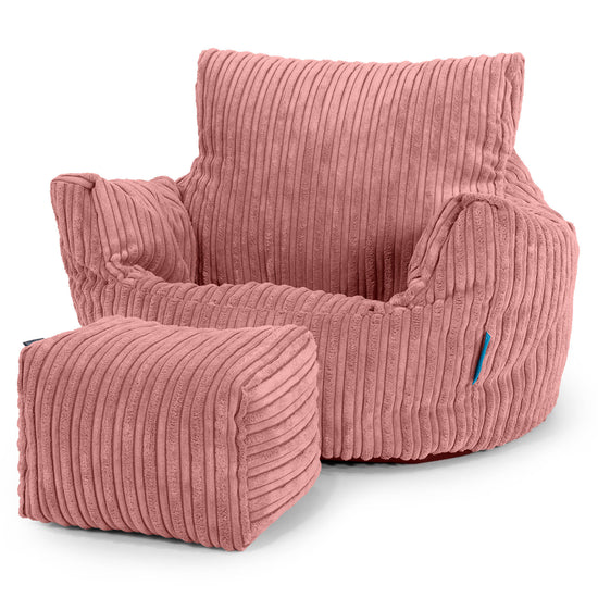 Fauteuil Pouf Bambin 1-3 ans - Côtelé Pêche 02