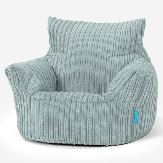 Fauteuil Pouf Bambin 1-3 ans - Côtelé Verte Menthe 01