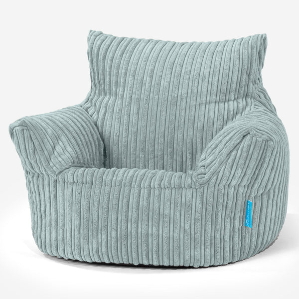 Fauteuil Pouf Bambin 1-3 ans - Côtelé Verte Menthe 01