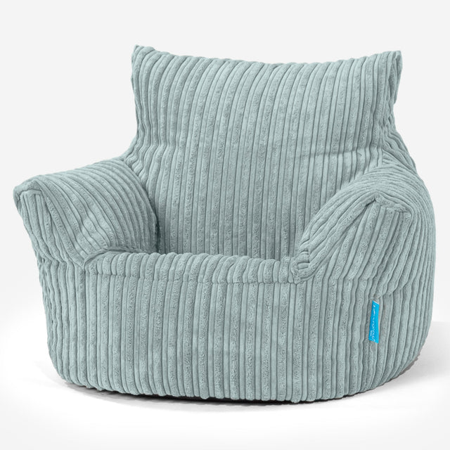 Fauteuil Pouf Bambin 1-3 ans - Côtelé Verte Menthe 01