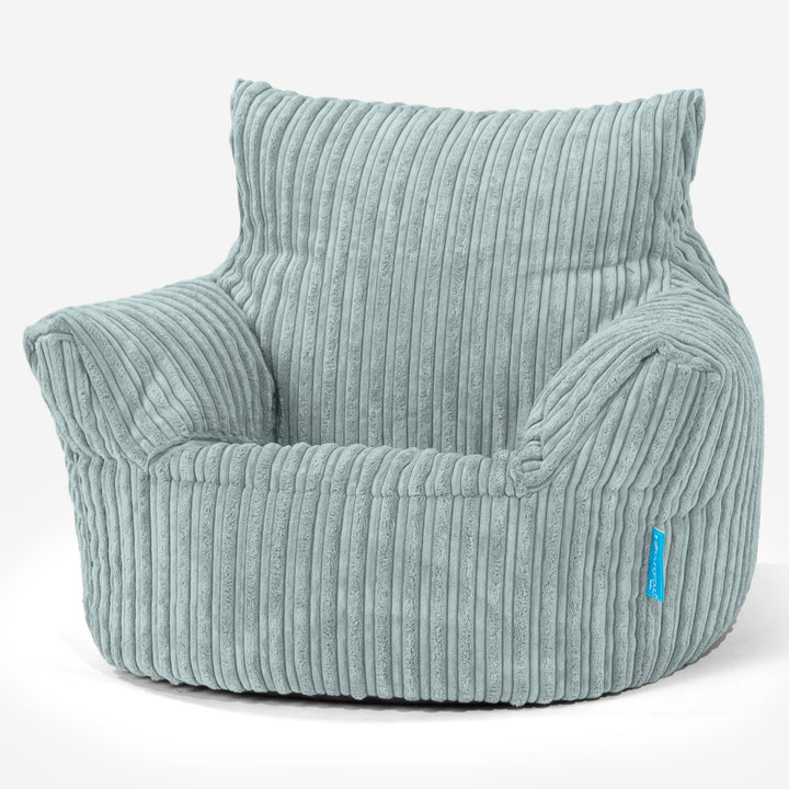Fauteuil Pouf Bambin 1-3 ans - Côtelé Verte Menthe 01