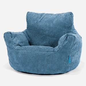 Fauteuil Pouf Bambin 1-3 ans - Pompon Bleu Ciel