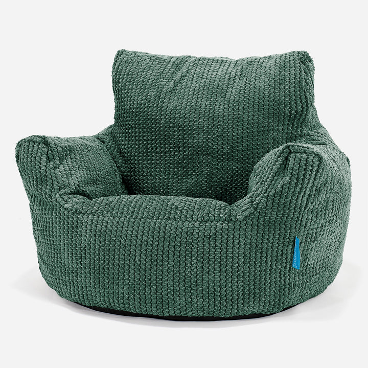 Fauteuil Pouf Bambin 1-3 ans - Pompon Vert Mousse 01