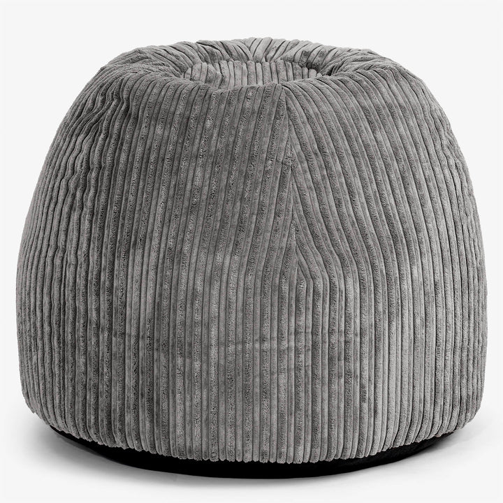 Tabouret Pouf de Coiffeuse - Côtelé Anthracite 01