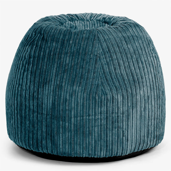 Tabouret Pouf de Coiffeuse - Côtelé Bleu Canard 01