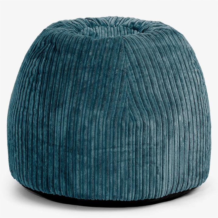 Tabouret Pouf de Coiffeuse - Côtelé Bleu Canard 01