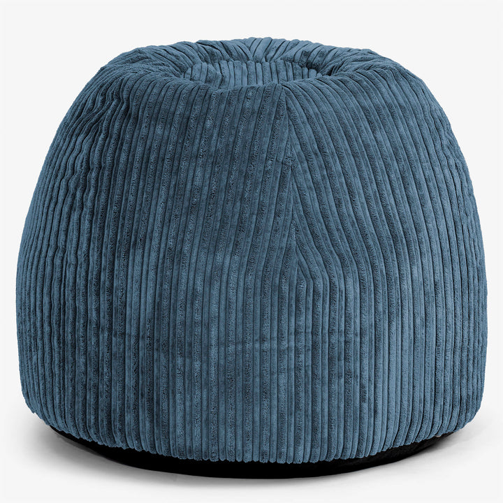 Tabouret Pouf de Coiffeuse - Côtelé Bleu Marine 01