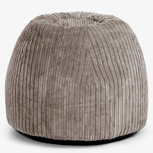 Tabouret Pouf de Coiffeuse - Côtelé Grège
